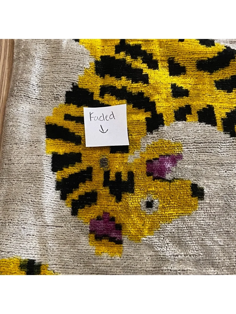 Vintage Tiger Pattern Velvet Pillow Cover with Cream Backing 27x16 Inches